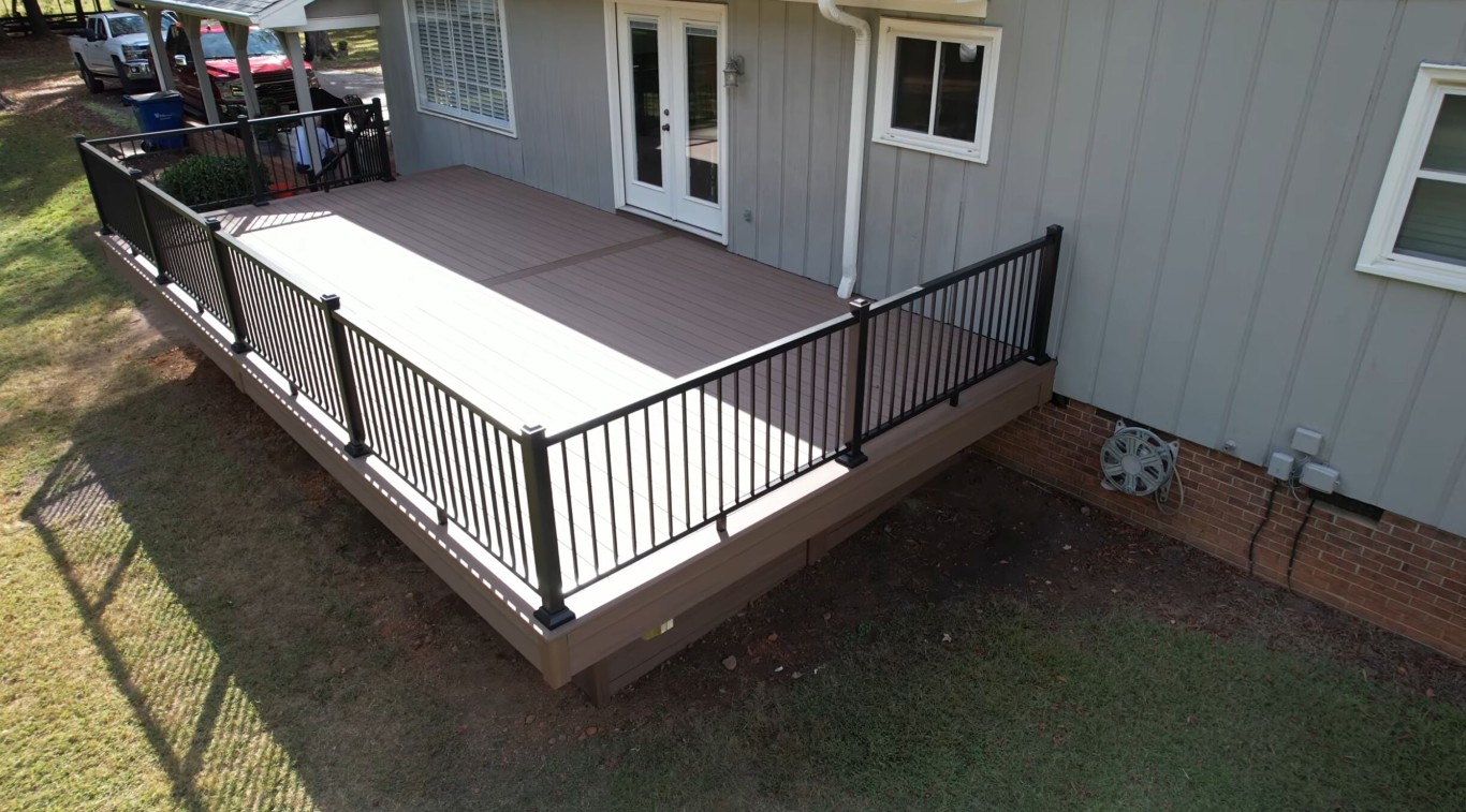 Modern composite deck with railings in Hayward, CA
